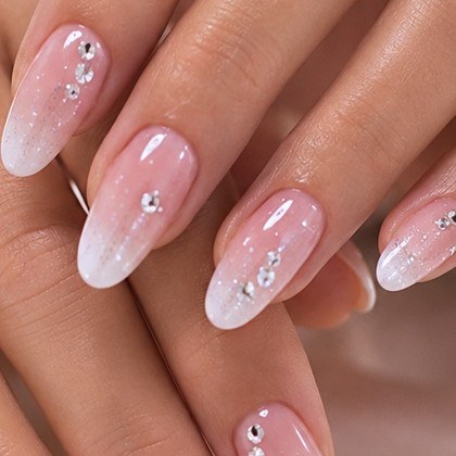 Ombré nails with crystals